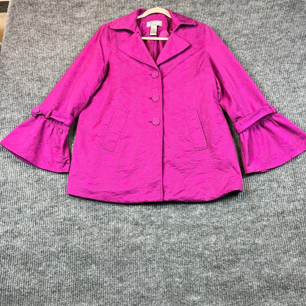 Simonton Says Jacket Cotton Paisley Jacquard Fuchsia Pink Bell Sleeve Barbiecore